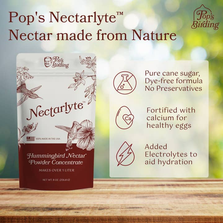 Pop's Birding - Vente Mangeoires pour oiseaux - Nectar de colibri Nectarlyte™, concentré en poudre, 2 lb