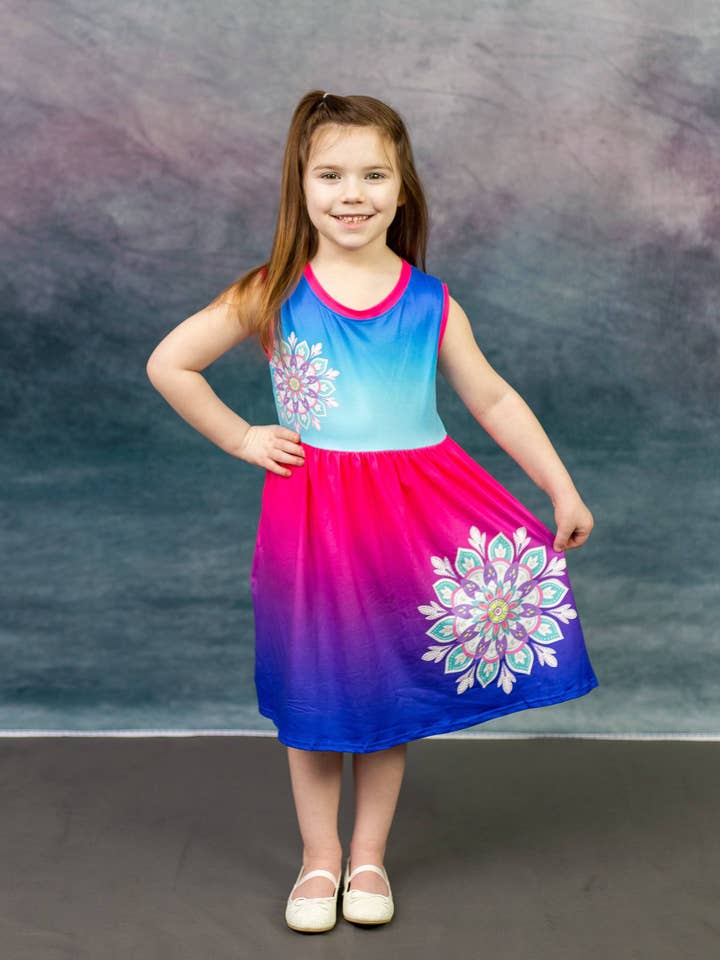 Medallion Milk Silk Tank Dress for wholesale by Great Lakes Kids Apparel