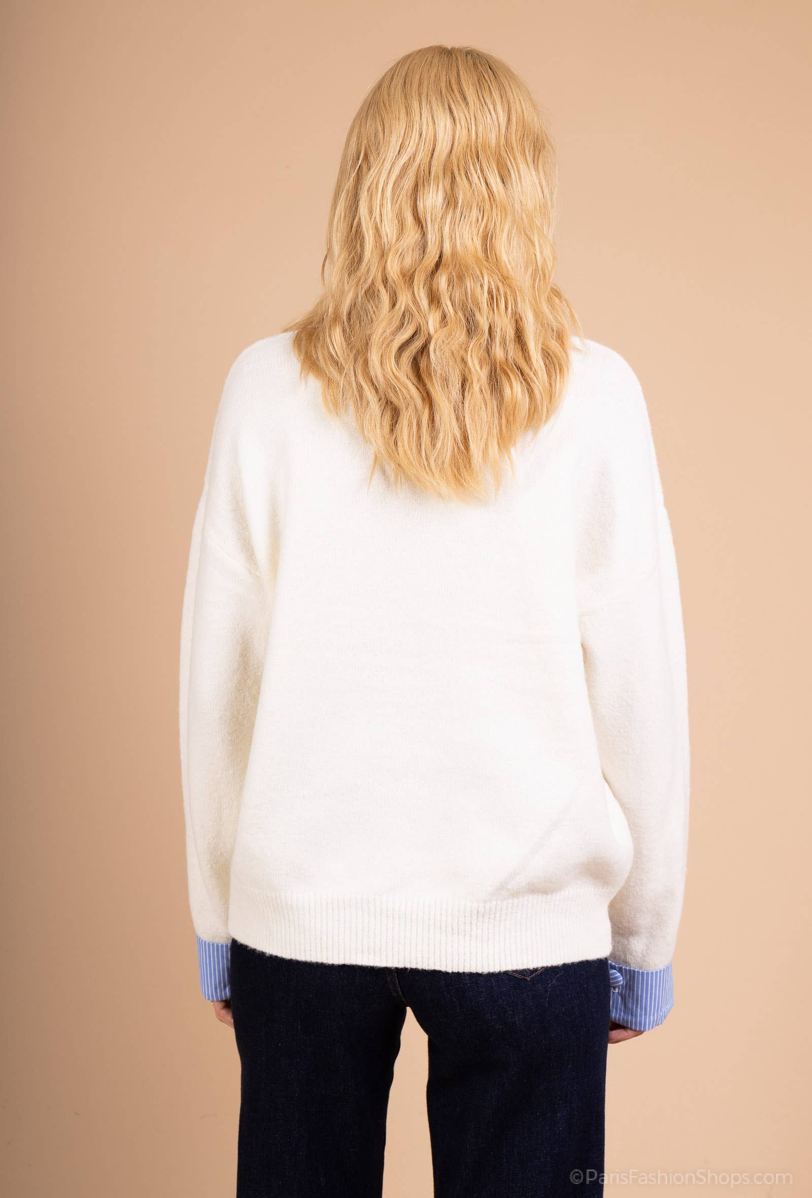 Afinity - Wholesale Knit Sweater - Women's - Cream sweater AP1262