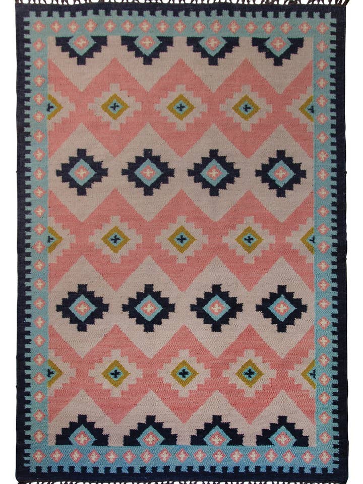 Loxi Handvävd Rosa Ull Kilim Matta 120 X 180Cm för wholesale av Namaste