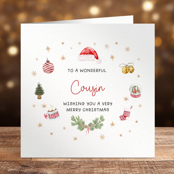 Cousin Christmas Card for wholesale by Swale Studios