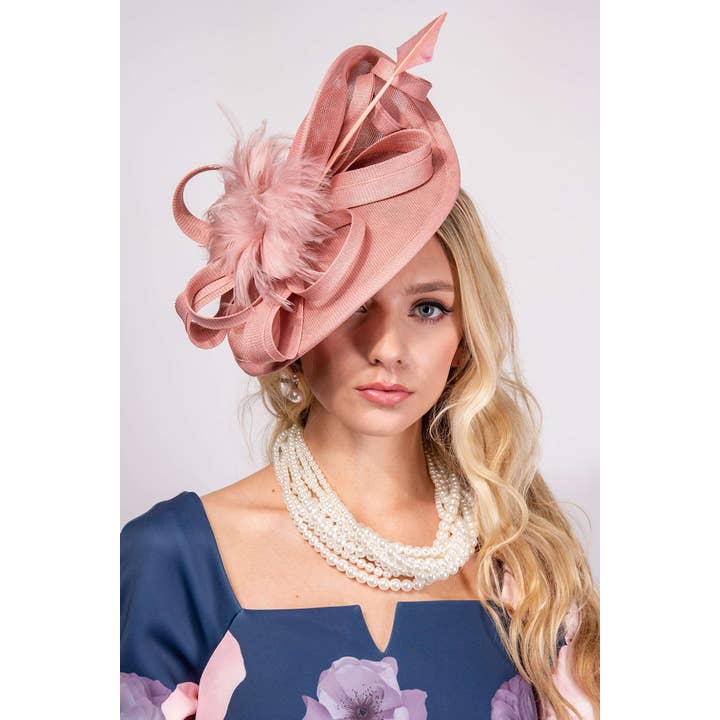anbfashion - Vendita all'ingrosso Fascinator - Donna - Fascinator in piume e nastro di sinamay con fascia e clip7