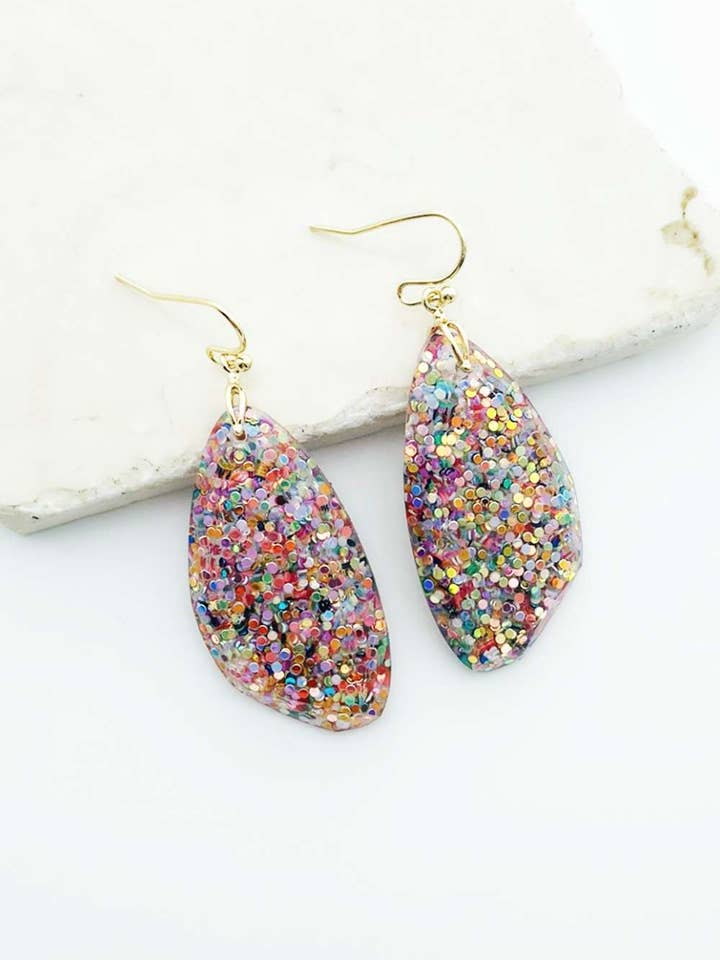 Irregular Triangle Glitter Earrings for wholesale by Été Rose