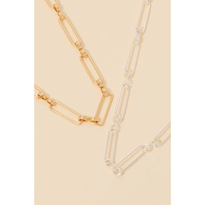 The Looks by Fame Accessories - Wholesale Pendant/Charm Necklace - Oval Chain Link Necklace