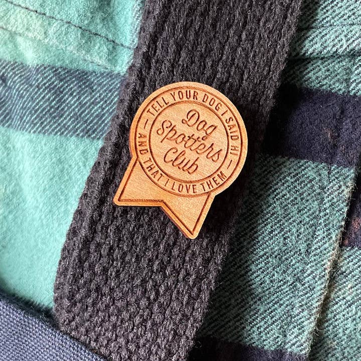 Wild North Co - Wholesale Lapel Pin/Button - Dog Spotters Club Wood Pin