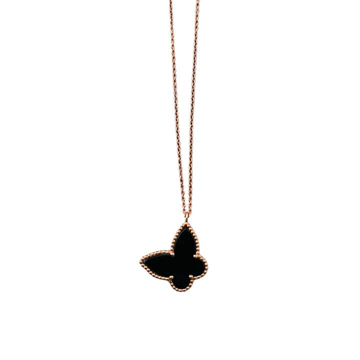 Black Onyx Butterfly Necklace for wholesale by Mined Jewels