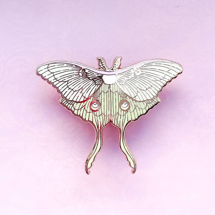 Alum and Ink - Wholesale Lapel Pin/Button - Luna Moth (Actias luna) Enamel Pin7