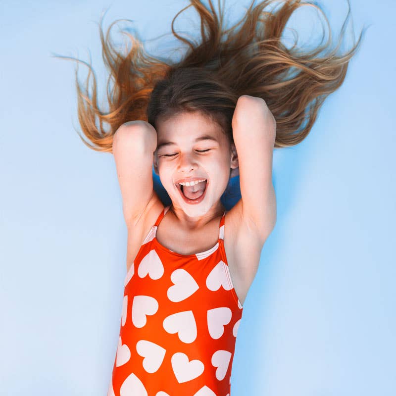 Swim Essentials - Wholesale One Piece Swimsuit - Kids - Swim Essentials | Rode Meisjes UV Badpak1