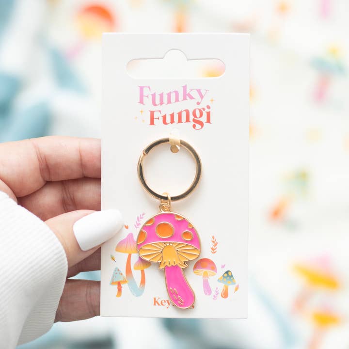 Llavero Funky Fungi con forma de hongo para venta al por mayor de Something Different Wholesale