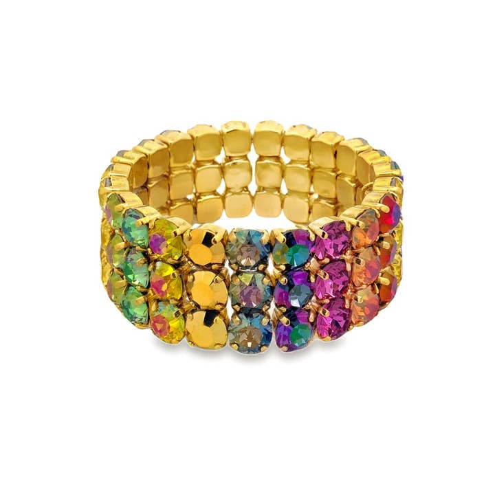 TOVA - Wholesale Bangle Bracelet - Olivia 3 strand stretch Bracelet in Bohemian Wonderland1