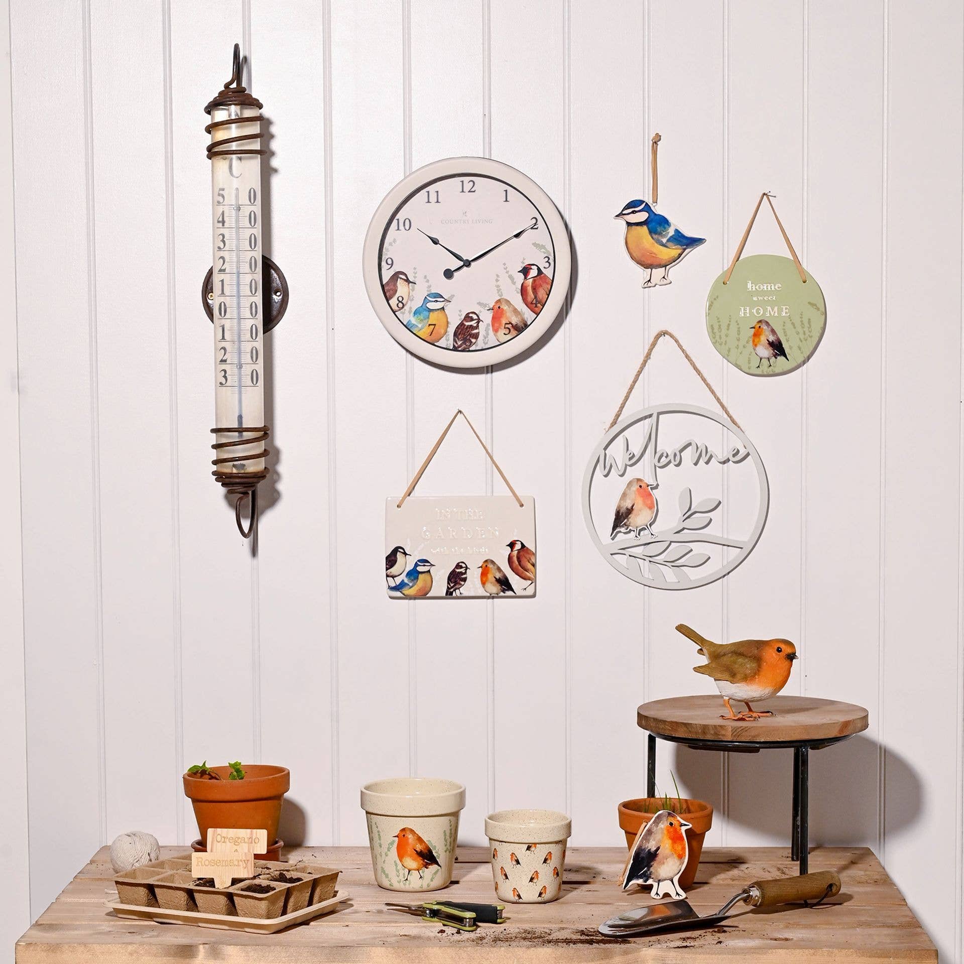 WIDDOP and Co. – wholesale Väggspegel – **MULTI 2** Country Living Garden Birds Plack4