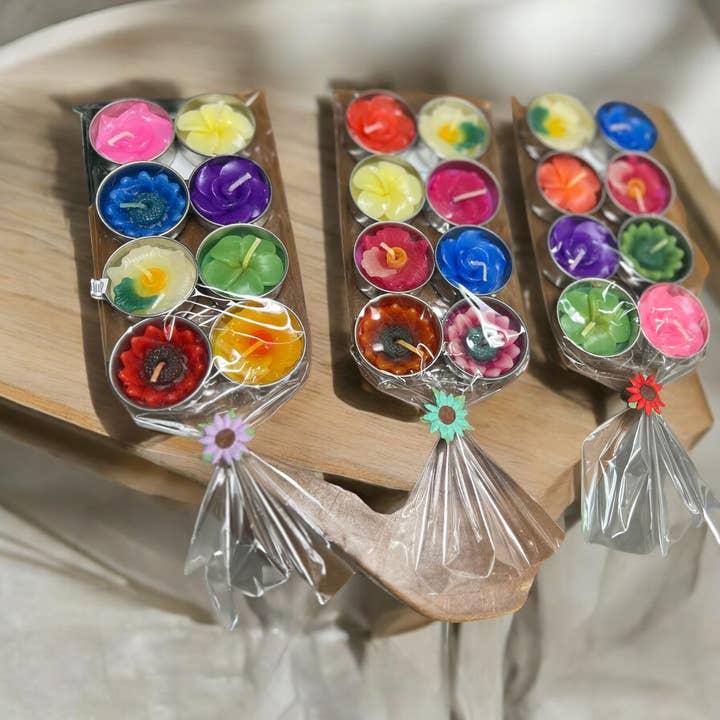 Handicraft Heaven - Wholesale Tea Light Candles - Flower-Shaped Tea Light Set: Vibrant Handmade Festive Candle8