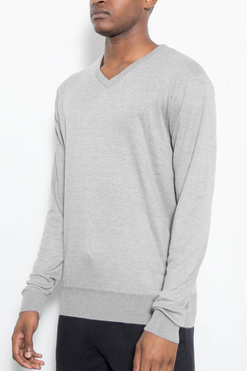 WEIV - Wholesale Knit Sweater - Men's - Mens Solid V Neck Sweater6