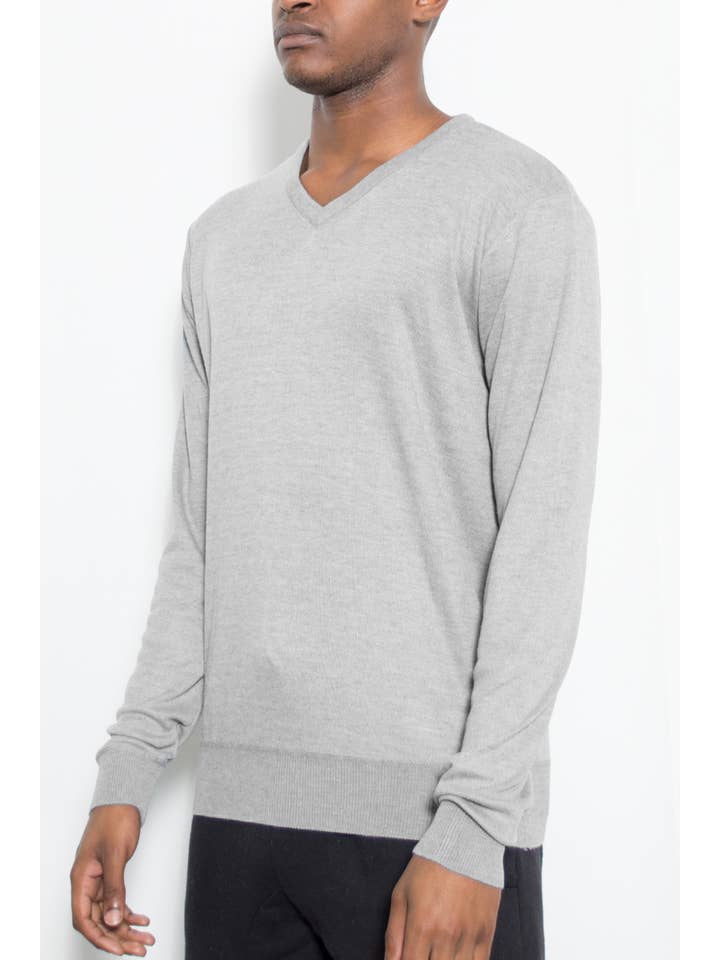 WEIV - Wholesale Knit Sweater - Men's - Mens Solid V Neck Sweater6