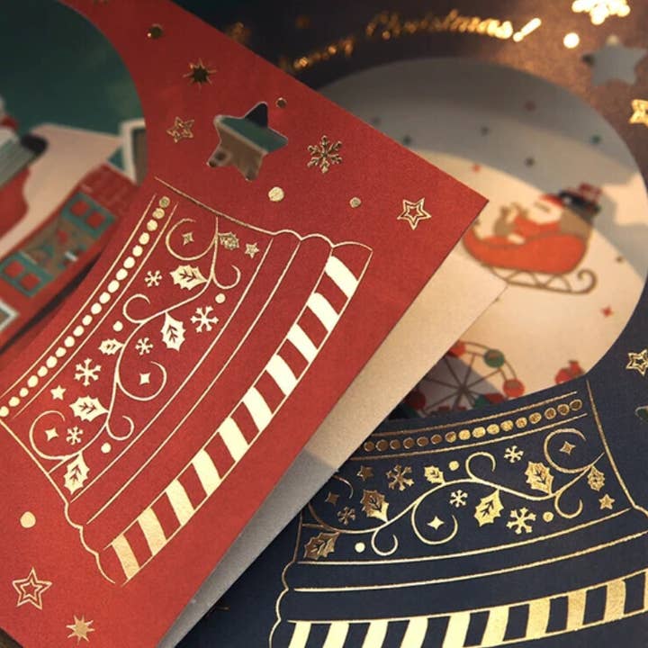 「FUNJI」In Japan - Wholesale Christmas card - Snow Globe Christmas Card | Japanese Holiday Greeting Card |2