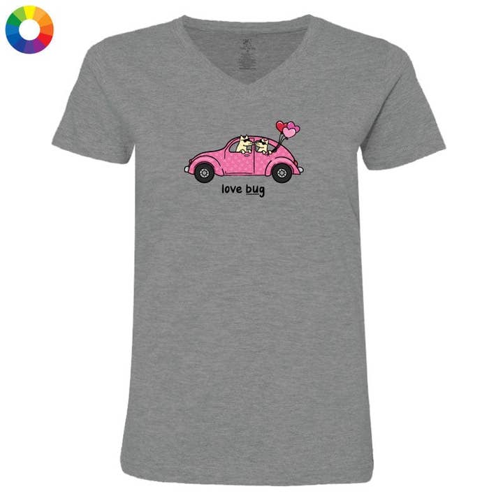 Love Bug - Ladies T-Shirt V-Neck for wholesale by Teddy the Dog