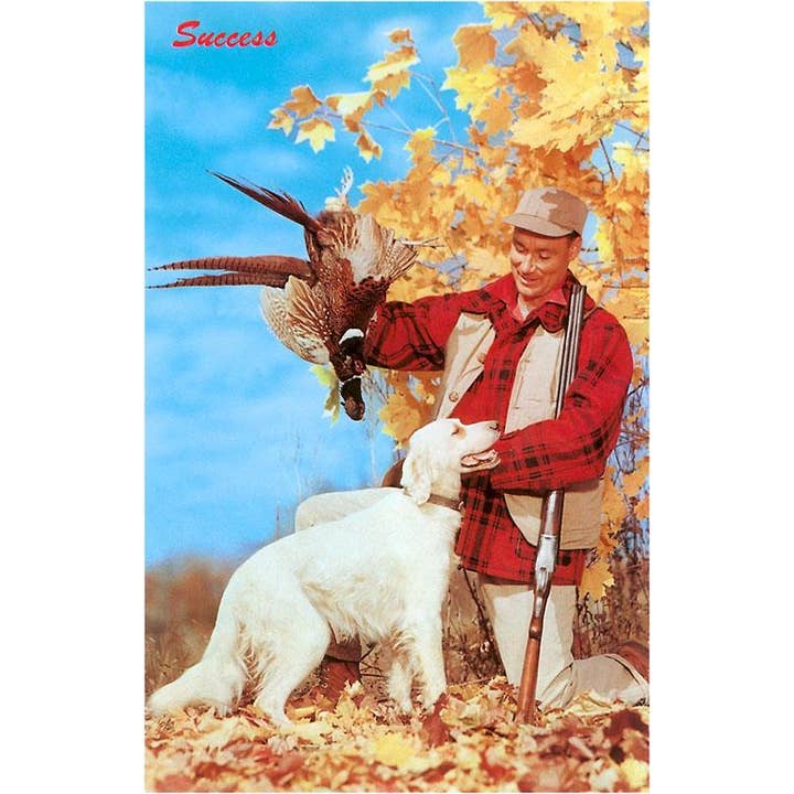 Found Image Press - Vente Affiche d'art - Impression d'art NP-384 Succès, Homme avec Faisan Mort et Chasse