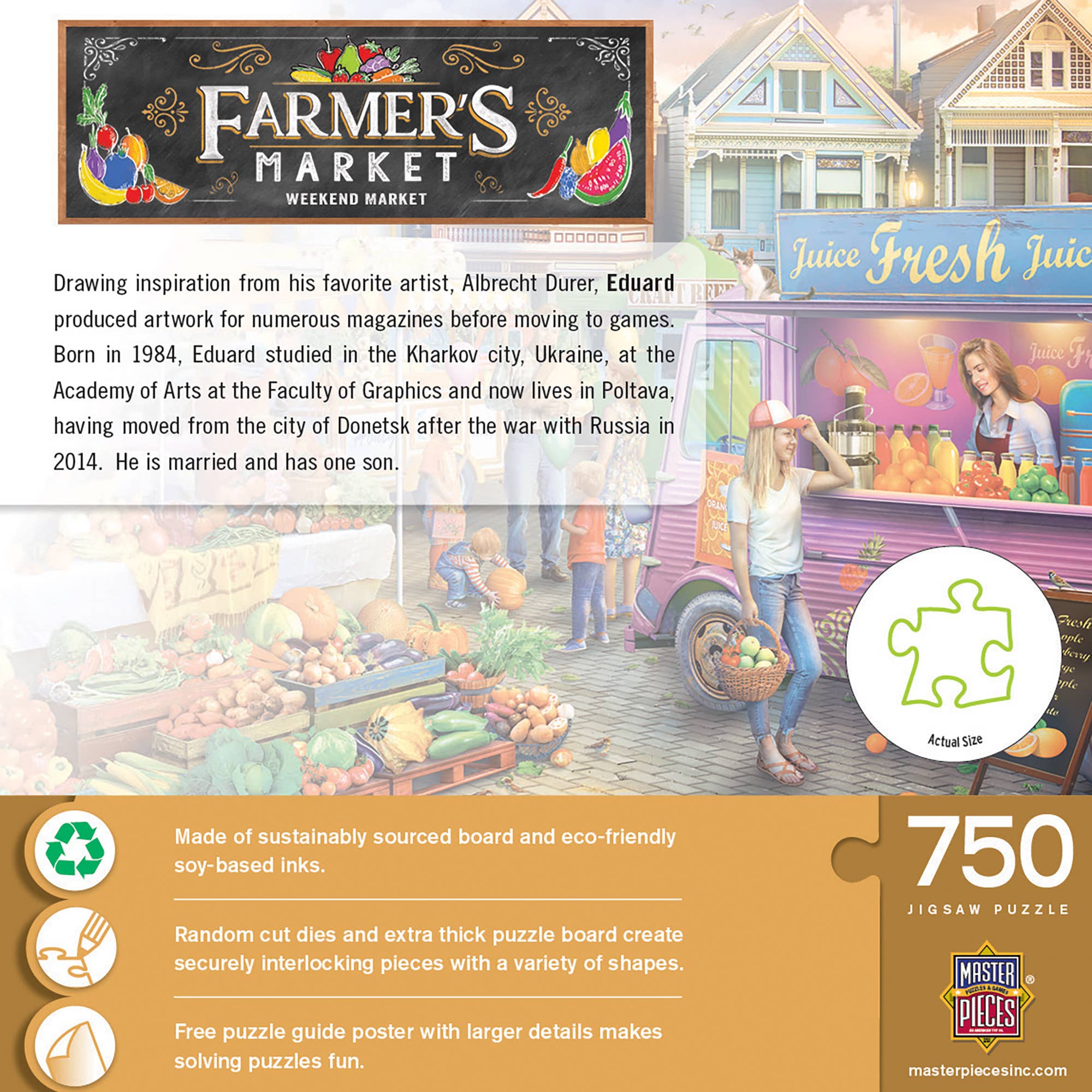 Masterpieces Puzzles - Wholesale Puzzle - Adult - Farmer's Market - Weekend Market 750 Piece Puzzle2