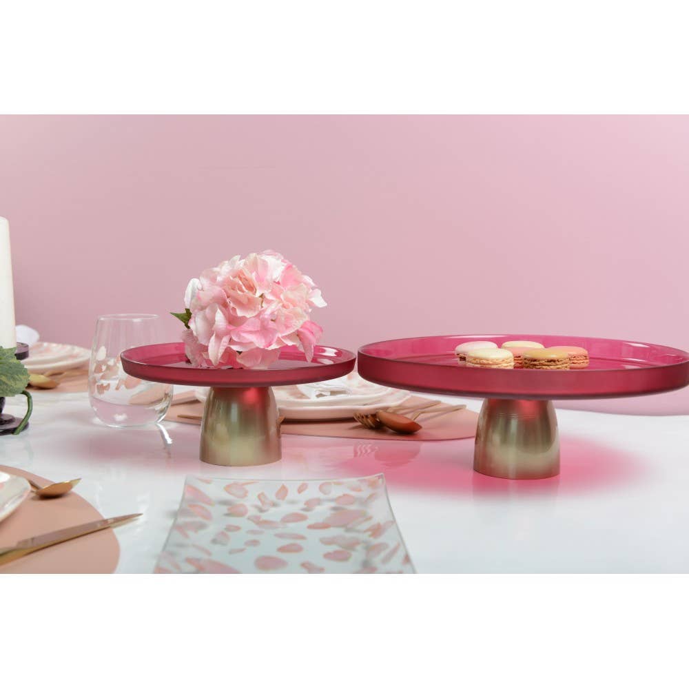 AULICA - Wholesale Serving Tray - Raspberry cake stand with gold base 28cm2