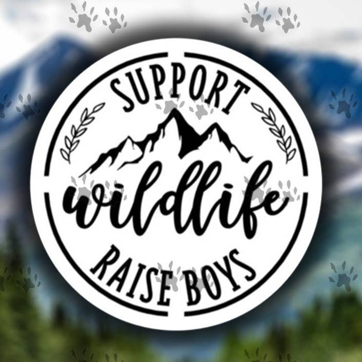 Support Wildlife Raise jongenssticker, Boy Mom, grappige citaten, grappige sticker, waterfles, laptop, sticker, vinyl, gratis verzending voor wholesale door The Red Otter