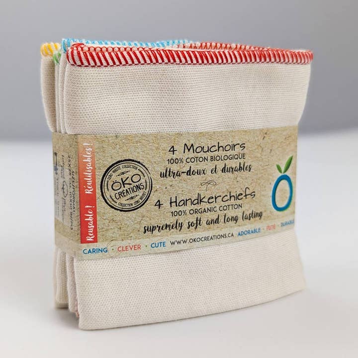 Reusable Organic Cotton Handkerchiefs for wholesale by Öko Créations