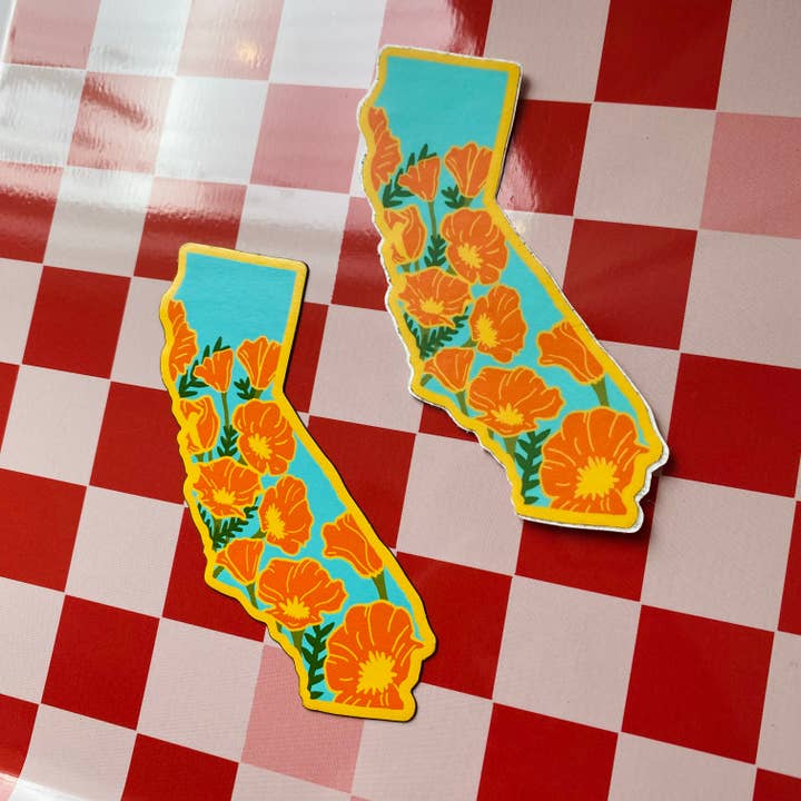 Lil Boat Boutique - Wholesale Sticker - California Poppy 3" Vinyl Sticker State Flower Series1