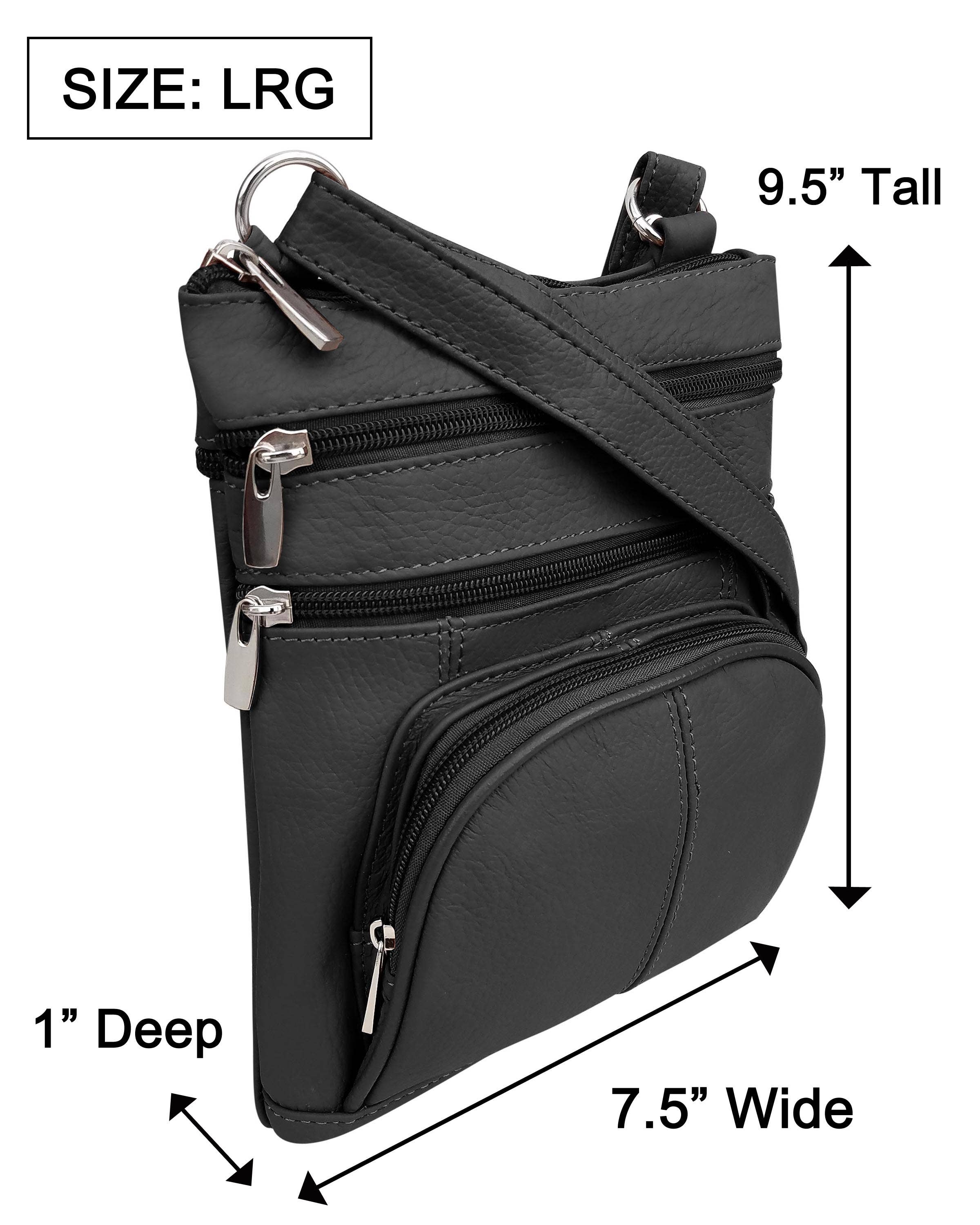 Roma Leathers, Inc. - Wholesale Crossbody Bag - Women's - RM004L Cowhide leather Crossbody with phone pocket back side21