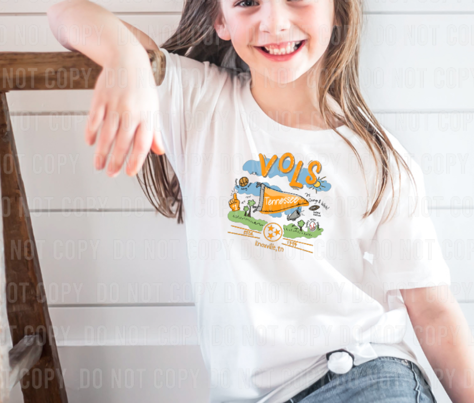 BB Subs and Screens - Wholesale Screen Printed T-Shirt - Kids - Tennessee Volunteers Doodle Infant, Toddler, Youth T-shirt0