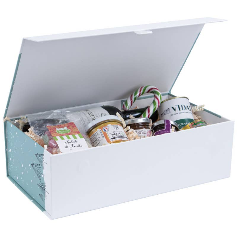 blue white Rectangular Cardboard Box 32x18x10cm Polar for wholesale on Faire1