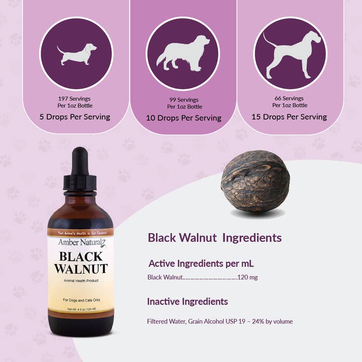 Amber NaturalZ, Inc. - Wholesale Voedingssupplementen voor huisdieren - Kat/Hond - Black Walnut | Huisdier Supplement5