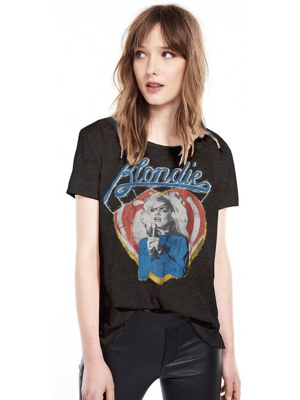 Off Black Blondie Vintage Heart Tee for wholesale on Faire
