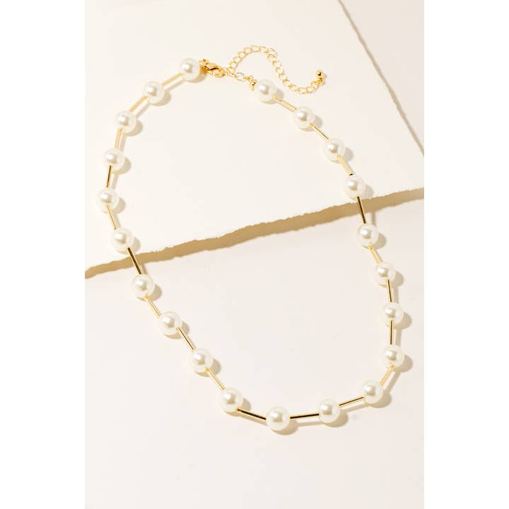 Collar con cadena Pearl Bead Station para venta al por mayor de Anarchy Street