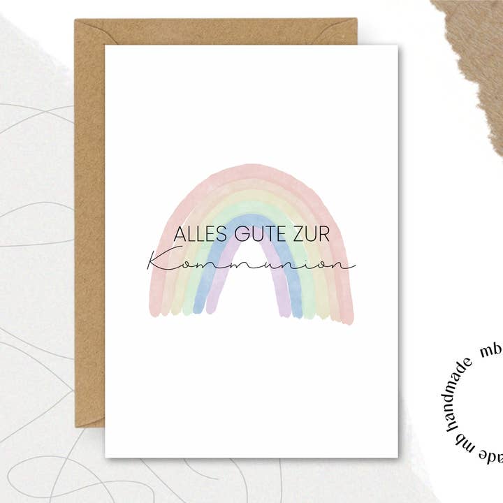 mb handmade - Wholesale Religious Card - HAPPY COMMUNION | Rainbow