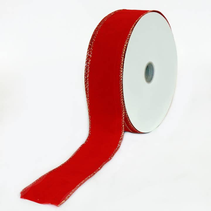 WORTH IMPORTS - Wholesale Ribbon - Gift Wrapping - Velvet Gold Edge #40 50Yd1