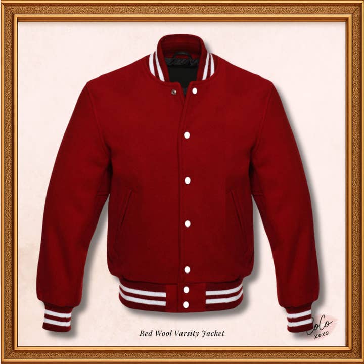Varsity Letterman Baseballjakke i bordeauxblandet uldjakke, skolejakke, uldjakke for engroshandel hos OH Wears