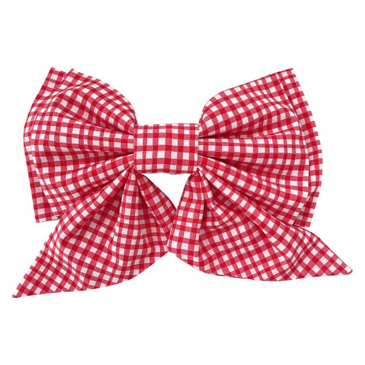 Red Gingham Preppy Bow for wholesale by Dress for Cocktails