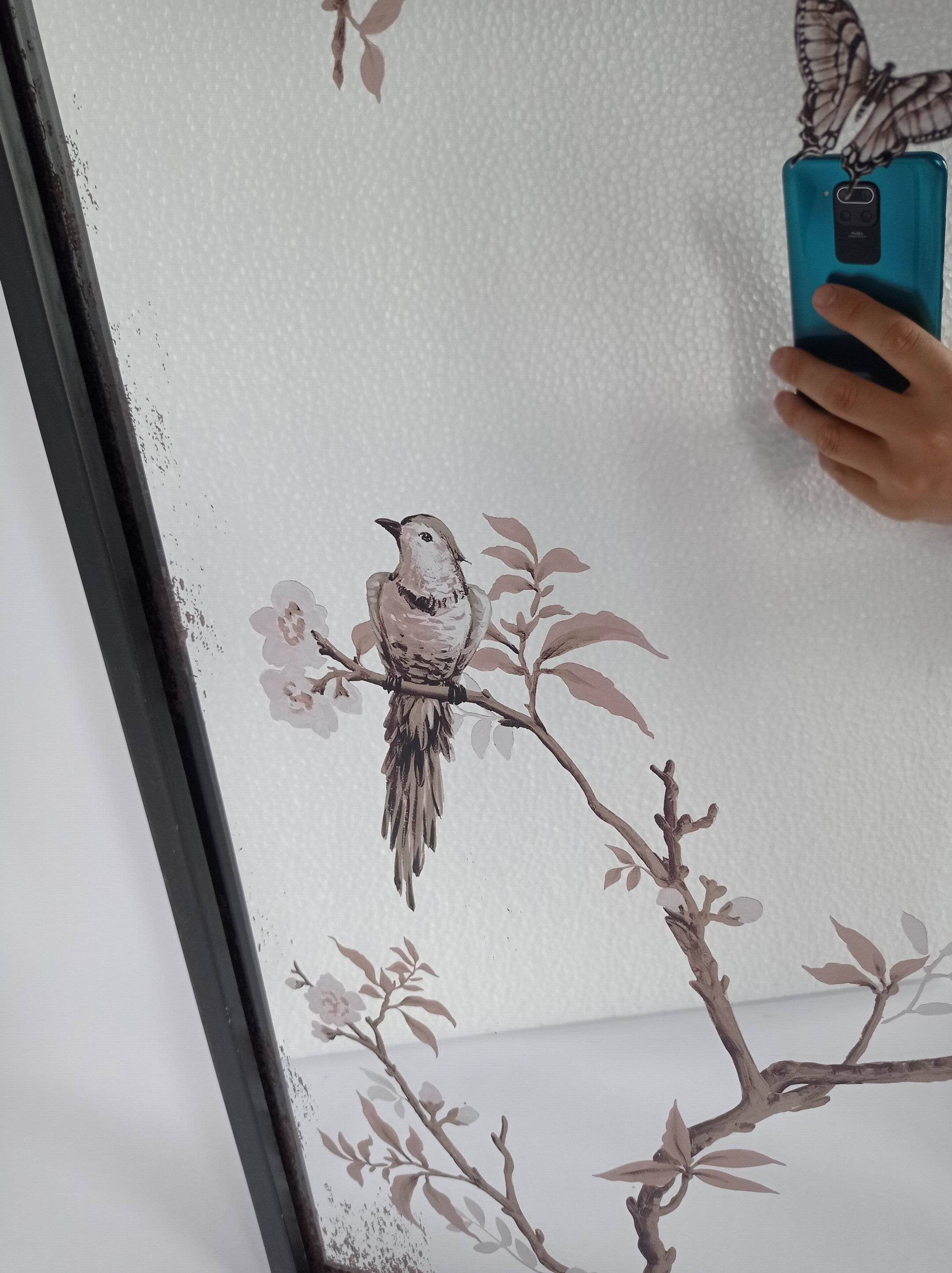 Originals International Ltd - Wholesale Muurspiegel - Gebogen Bovenspiegel met Vogels & Bloesems5