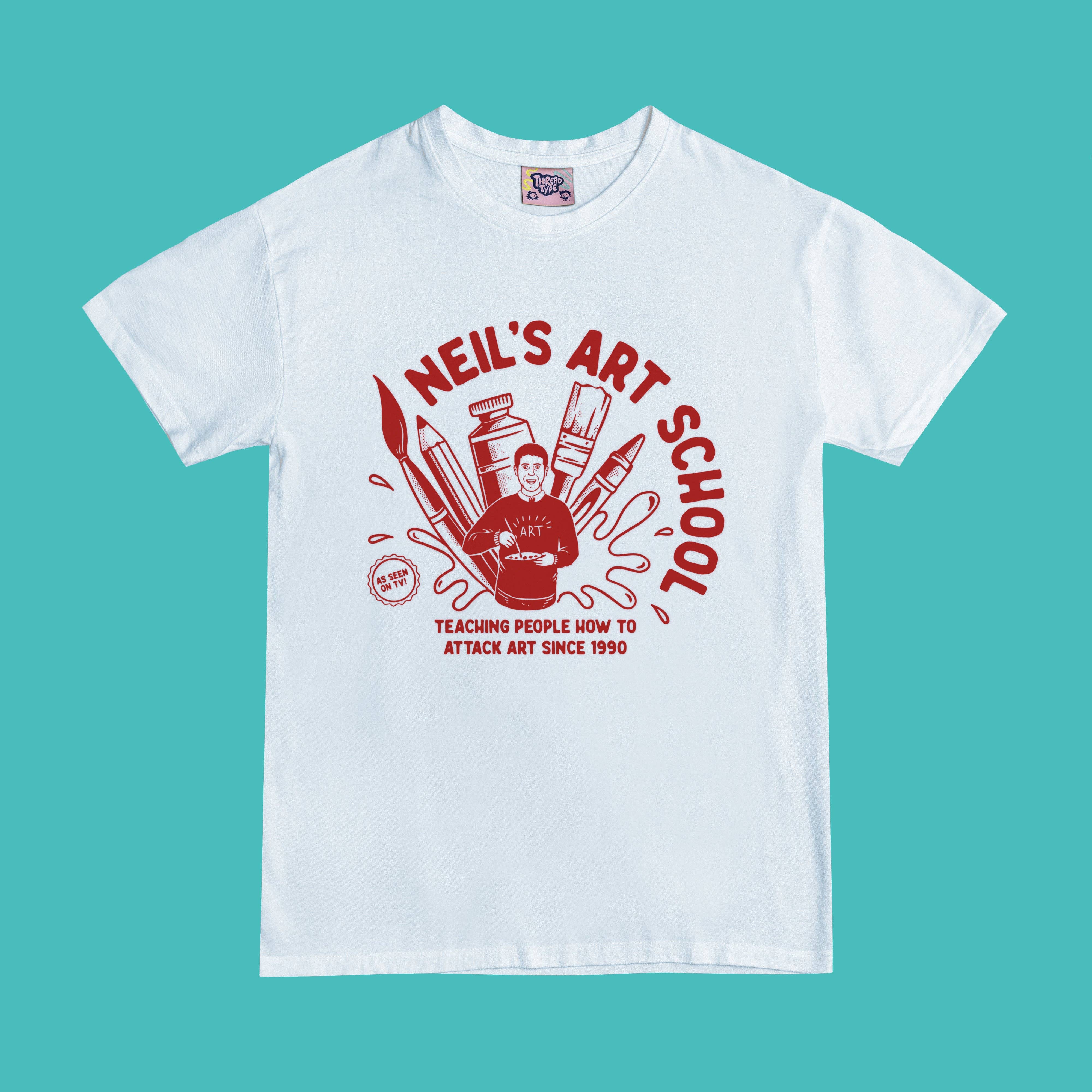 Thread Type Ltd – wholesale Screen printed t-shirt – unisex – Neil’s Art School Screen Printed T-shirt2