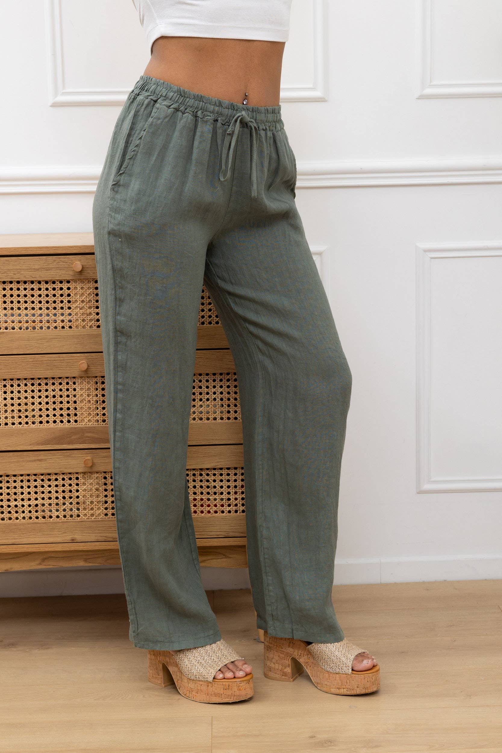 Happy look – Engroshandel Top- og buksesæt (IKKE Loungewear) - Dame – Linnedragt i to dele – Naturlig elegance & komfort6