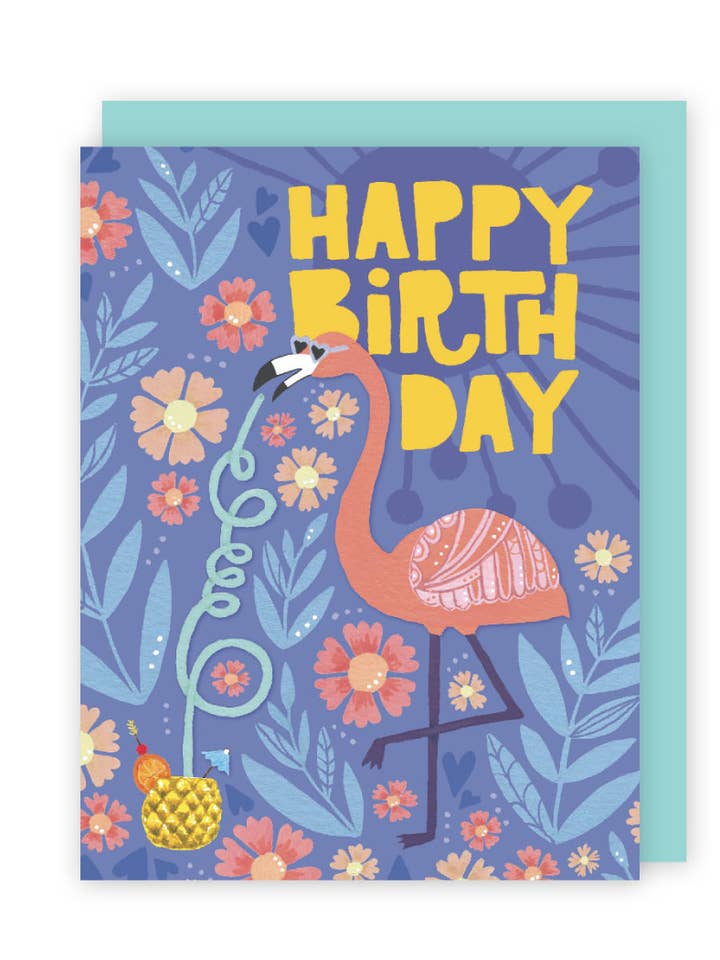 Flamingo Party födelsedagskort för wholesale av Tori Tornado