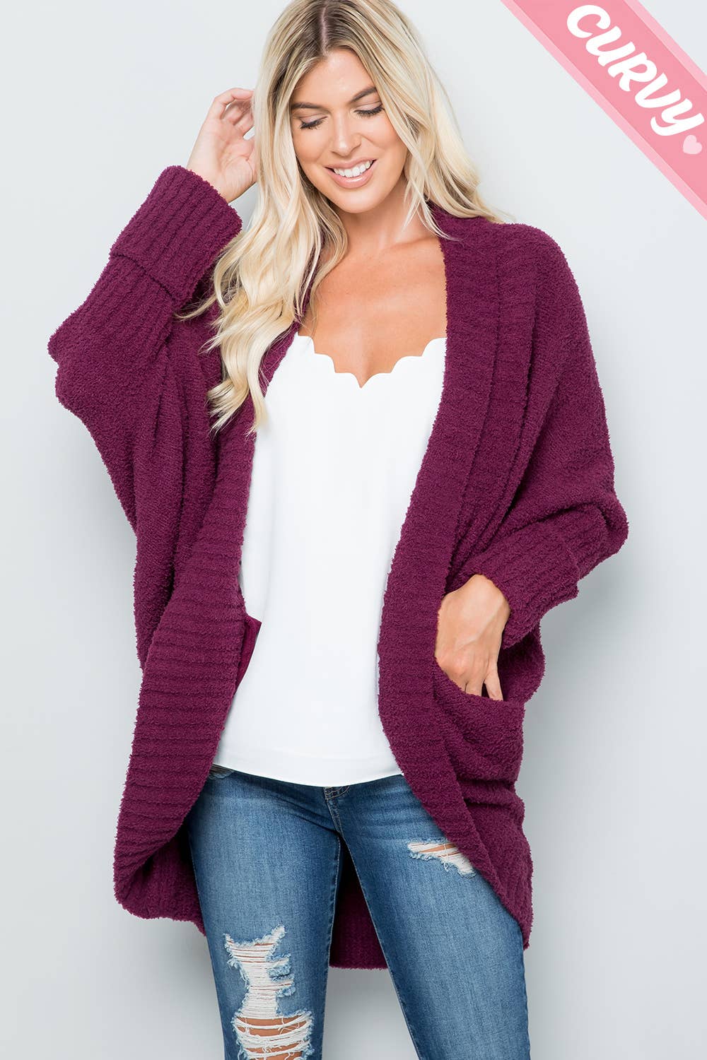 Sweet Lovely by Jen – Cardigan - Mulher por atacado – Cardigã tricotado super macio e aconchegante tamanho plus26