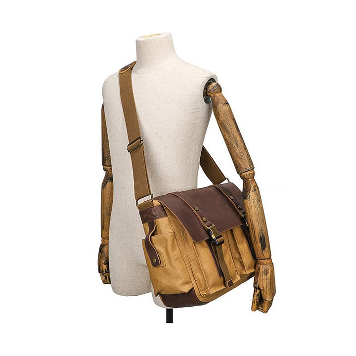 RockCow Leather Studio - Wholesale Crossbody Bag - Women's - Waterproof Canvas Camera Bag Shoulder Bag Case SLR/DSLR Camera Bags Canvas And Leather Camera Bags2