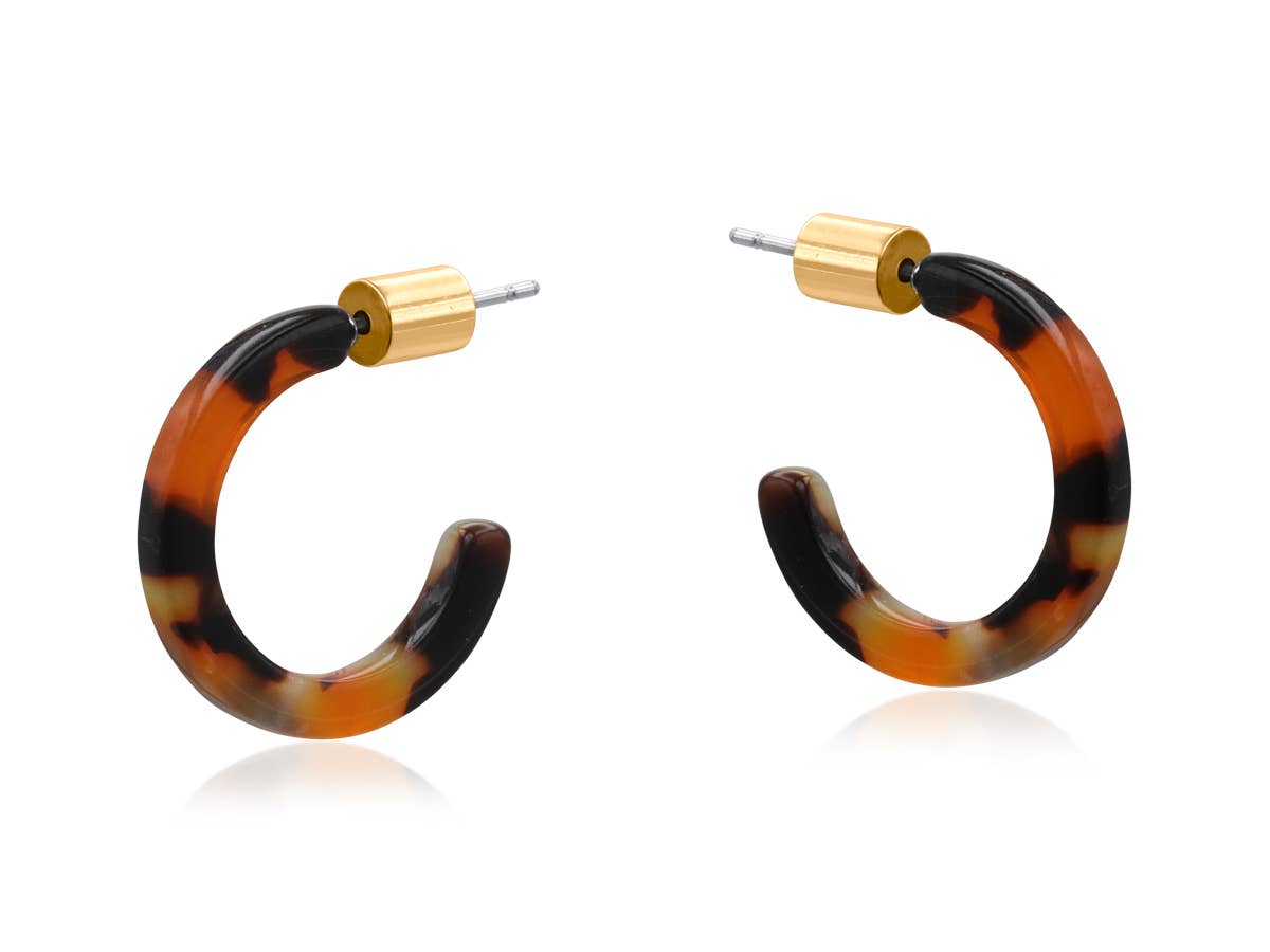 Big Metal London - Wholesale Hoop earrings - Clio Petite Hoop Resin Earrings