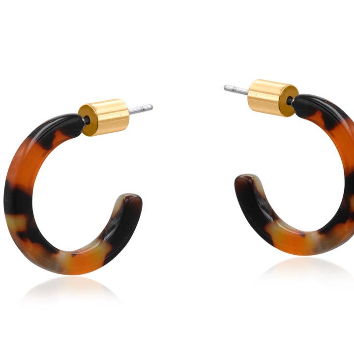 Big Metal London - Wholesale Hoop earrings - Clio Petite Hoop Resin Earrings0