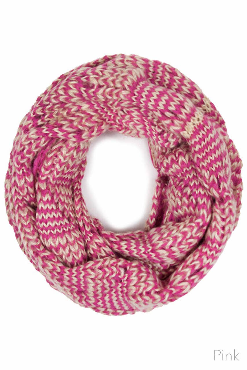 Hana - Wholesale Scarf - Women's - Two Tone Knit Infinity Scarf1