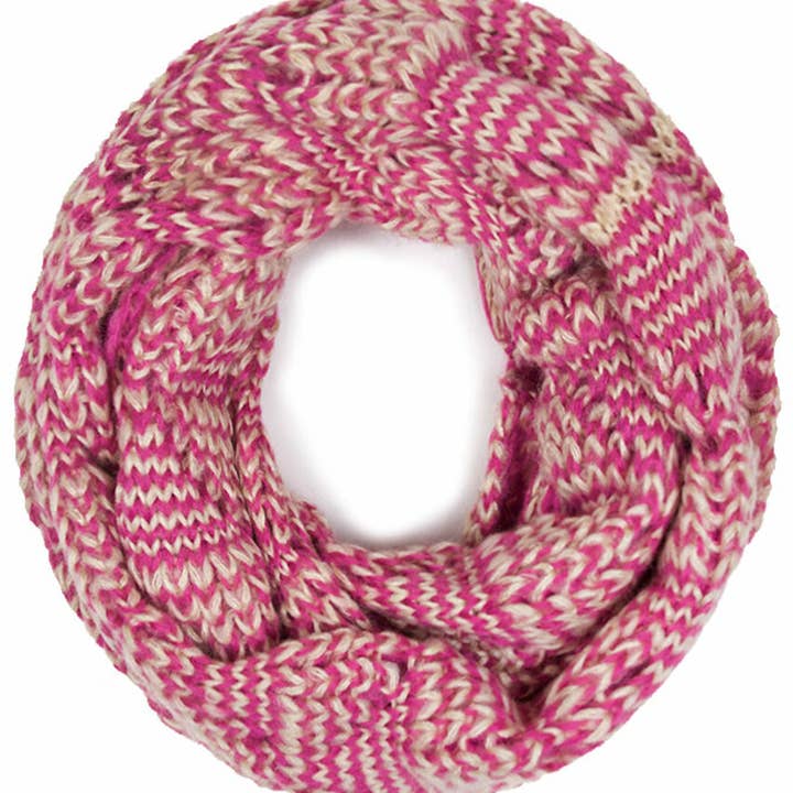 Hana - Wholesale Scarf - Women's - Two Tone Knit Infinity Scarf1