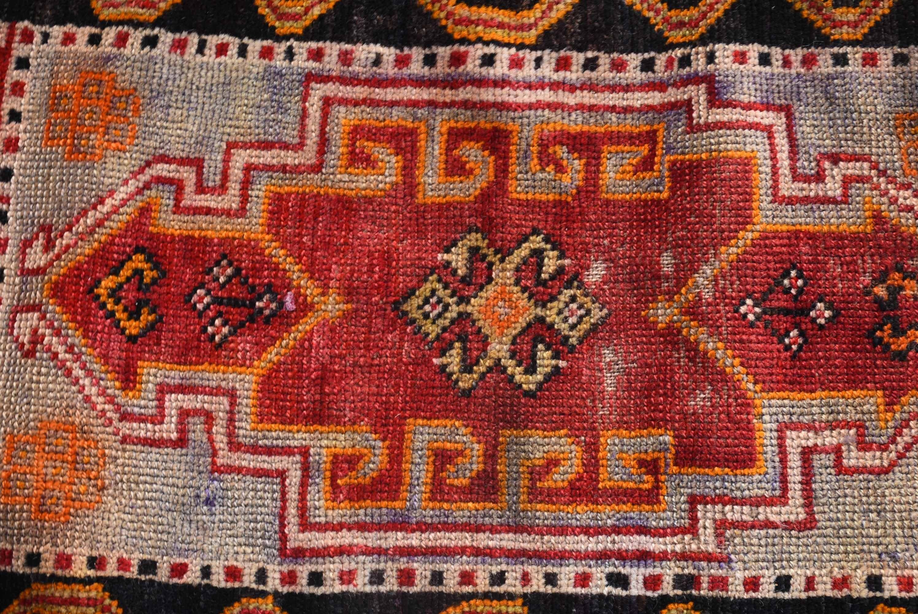 Vintage Rugs Loom - Vendita all'ingrosso Tappetini da bagno - Tappeto Patchwork Kilim Rosso Fatto a Mano, Tappeto di 1,3x3,1 Piedi Quadrati4