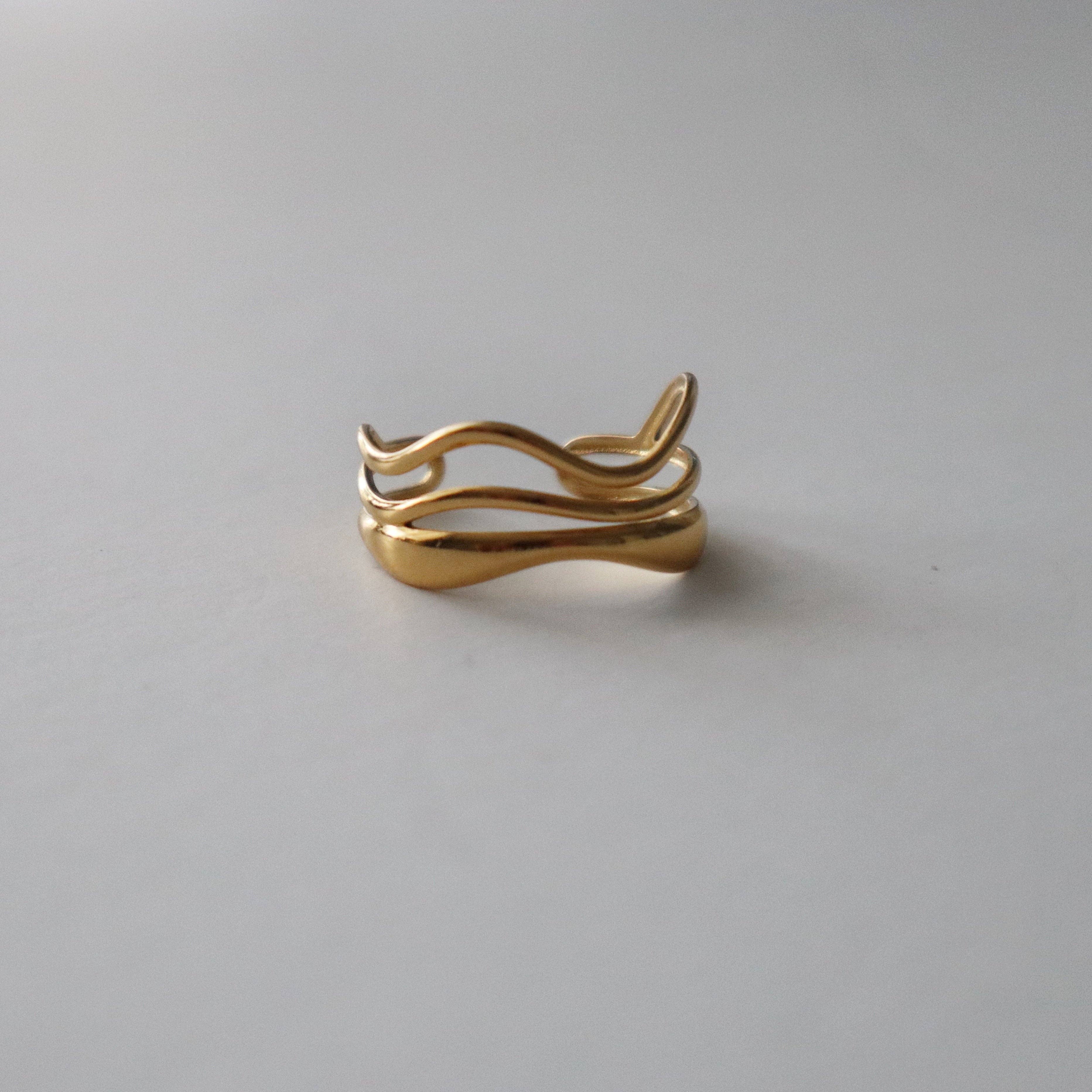 JESSA Jewelry - Wholesale Cocktail/Statement Ring - Wavy Ring | Adjustable Multilayer Ring3