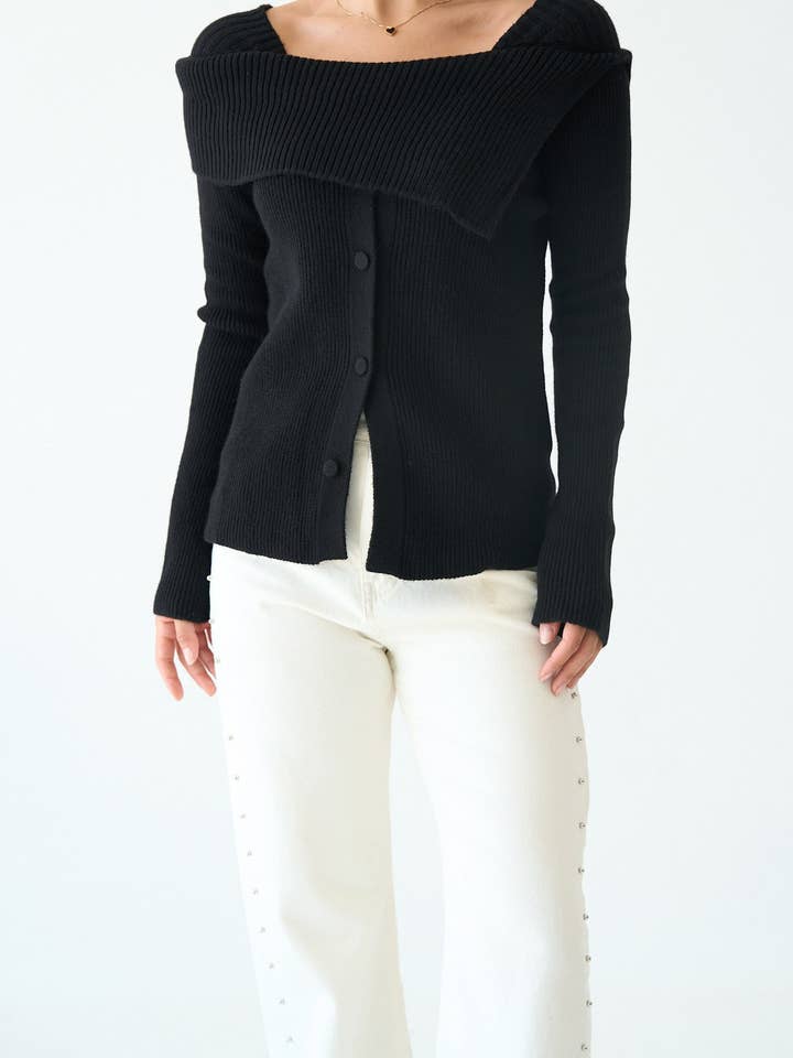 Design company-Fatma Balkir - Wholesale Knit Sweater - Women's - Asymmetric Neckline Women’s Knit Sweater13