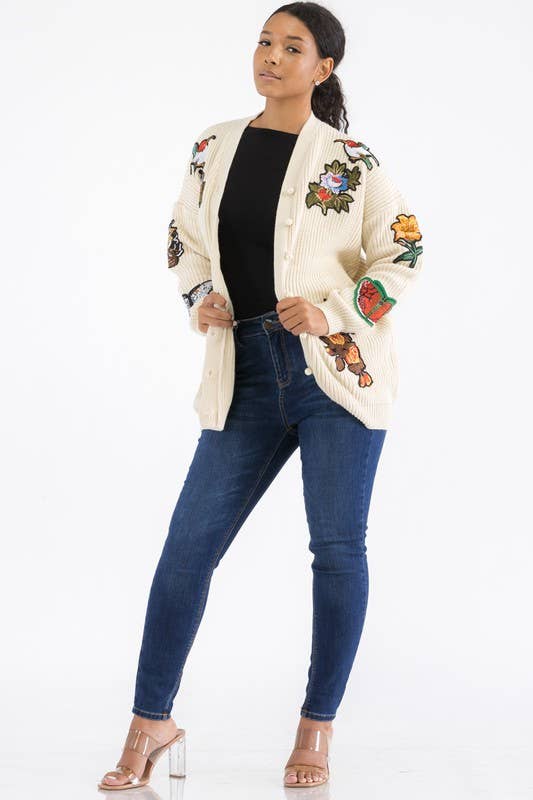 H&H Fashion Inc. – wholesale Cardigan – Women’s – W1602 - Button Down Patch Knit Cardigan10